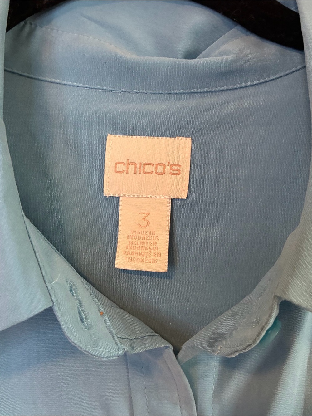 Chico's Blue Casual Button-Down Shirt women’s 3/large